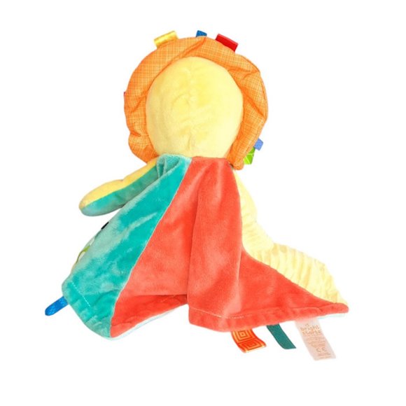 Bright Starts Taggies Ribbon Tags Lion Security Blanket Lovey 14" X 14" - Picture 3 of 5
